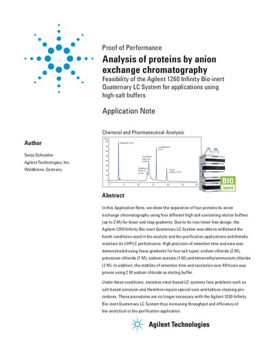 Agilent 1260 Infinity Bio-inert Quaternary LC System Application Note - cover page