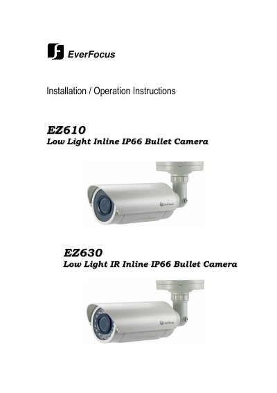 EverFocus EZ630_manual - cover page
