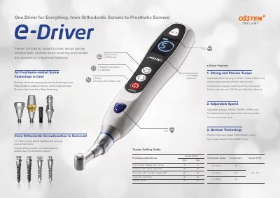 One Driver for Everything Prosthesis and Orthodontic Screw Driver Product Leaflet