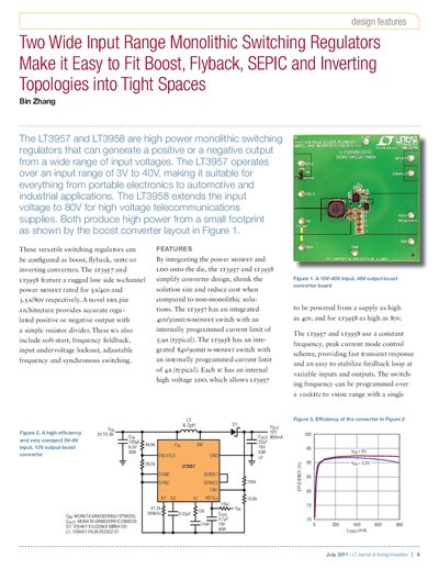 linear DESIGN FEATURES LTJournal-V21N2-02-df-LT3957_58-Bin_Zhang service manual - cover page