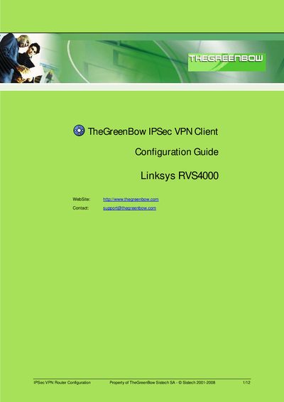 Linksys RVS4000 VPN Router Configuration Guide - cover page