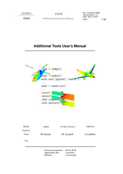 ONERA Additional Tools User Manual - cover page