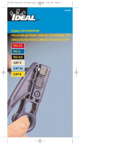 Ideal 45-603 Coax/UTP Stripper Instructions - cover page
