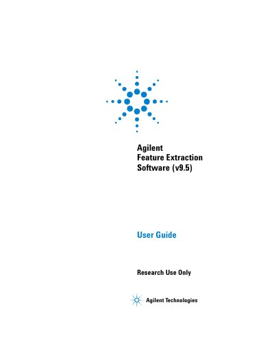 Agilent Feature Extraction v9.5 User Guide - cover page