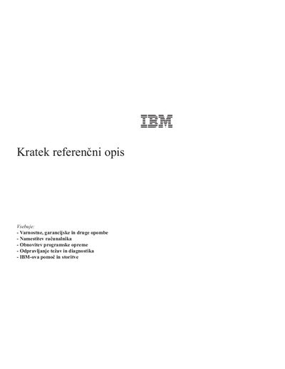 IBM Short Reference Guide - cover page