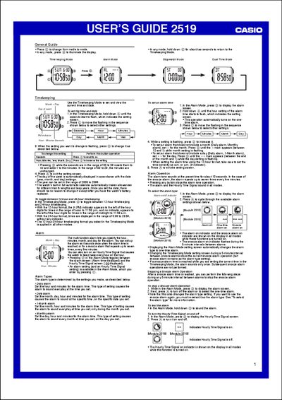 2519 Watch User Guide - cover page
