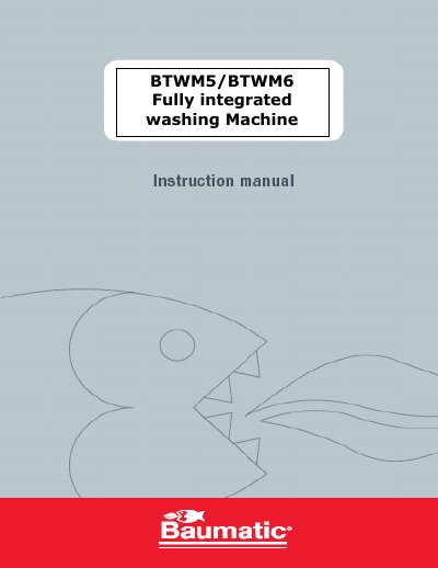 Baumatic BTWM5/BTWM6 Washing Machine User Manual - cover page