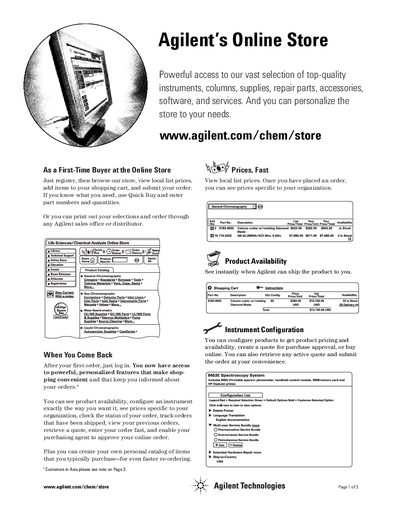Agilent Online Store User Guide - cover page