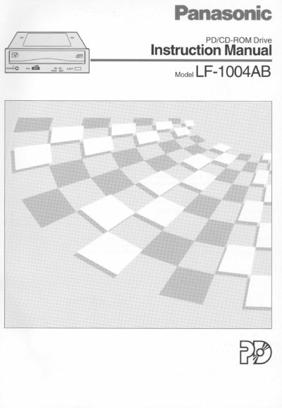 Panasonic LF-1004AB PD/CD-ROM Drive Instruction Manual - cover page