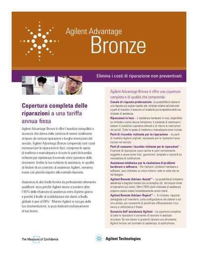 Agilent Advantage Bronze Service Plan Brochure - cover page