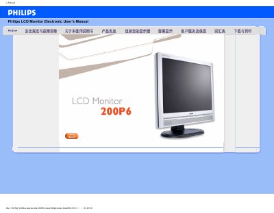 Philips 200P6 LCD Monitor User Manual - cover page