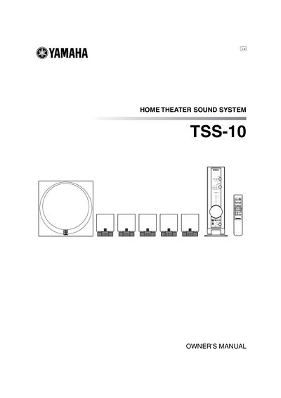 Yamaha TSS-10 Home Theater Sound System Owner's Manual - cover page