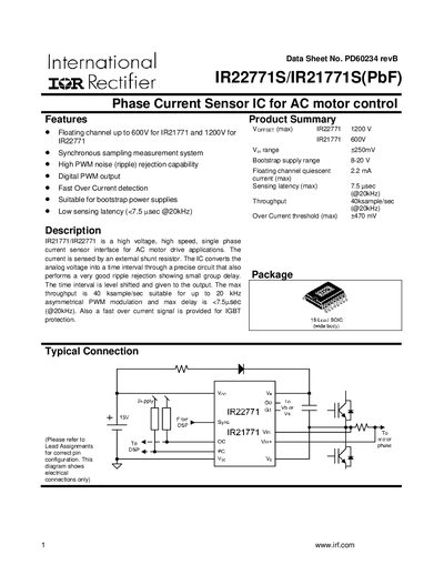 International Rectifier IR22771S/IR21771S(PbF) Datasheet - cover page