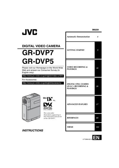 JVC GR-DVP7 / GR-DVP5 Digital Video Camera User Manual - cover page
