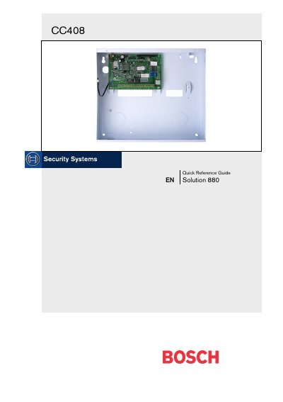 Bosch CC408 Quick Reference Guide - cover page