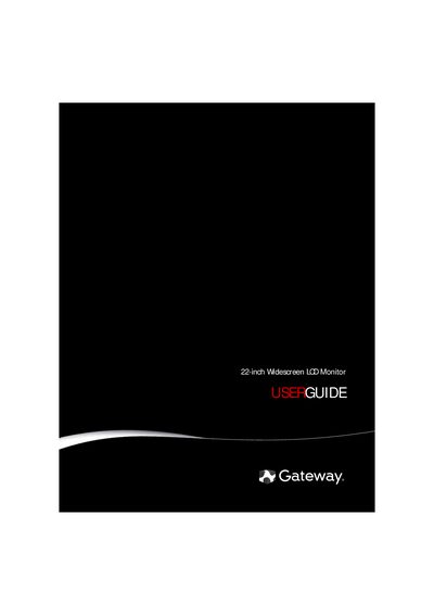 Gateway HD2200/HD2201 22-inch LCD Monitor User Guide