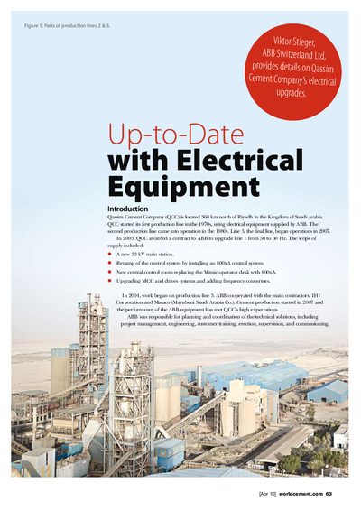 ABB Qassim Cement Electrical Equipment Upgrade Manual - cover page