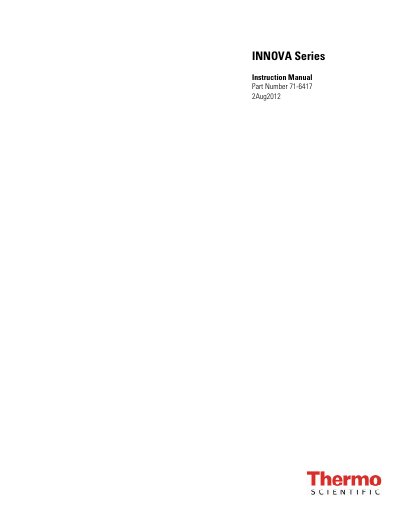 Thermo Fisher Scientific INNOVA Series Gas Monitor Instruction Manual - cover page
