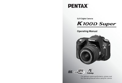 PENTAX K10D Supercamera Manual - cover page