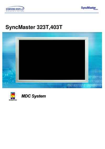 Samsung SyncMaster 323T/403T LCD Monitor User Manual - cover page