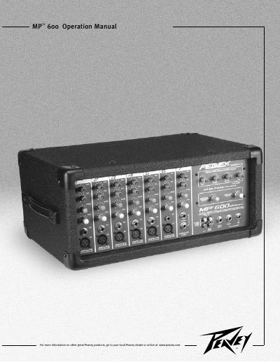 Peavey MP 600 Powered Mixer User Manual - cover page