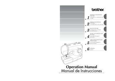Brother Sewing Machine Operation Manual - cover page