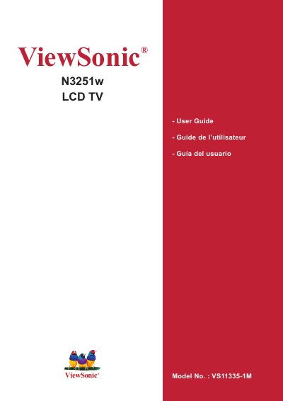 ViewSonic N3251w LCD TV User Guide - cover page