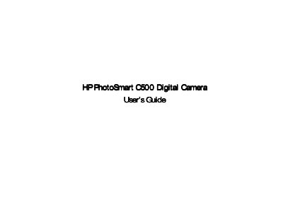 HP C500 Digital Camera User Manual - cover page