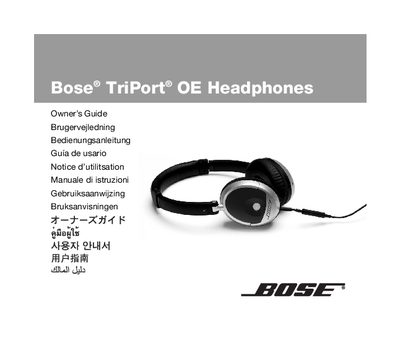 Bose TriPort OE Headphones User Manual - cover page