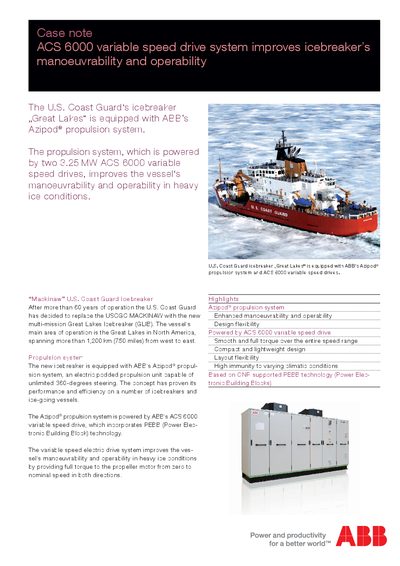 ABB ACS 6000 Variable Speed Drive Case Note - cover page