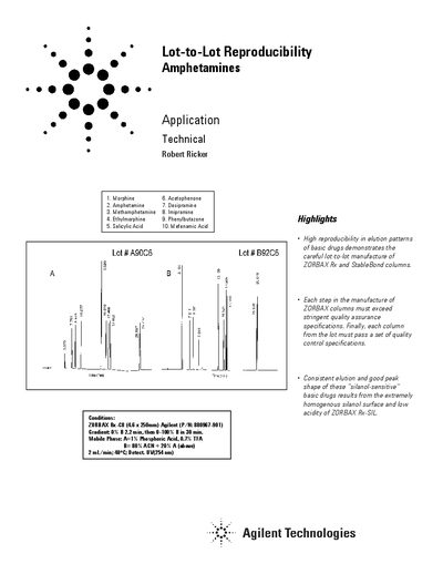 Agilent ZORBAX Rx-SIL Column Lot-to-Lot Reproducibility Application Note - cover page