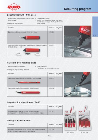 RUKO Edge Trimmer Deburring Program Manual - cover page