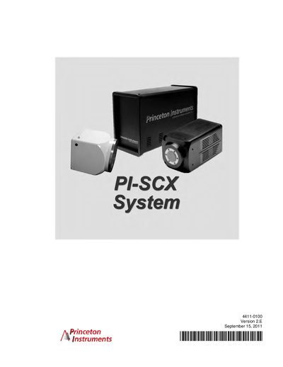Princeton Instruments PI-SCX System User Manual - cover page