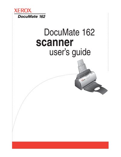 Xerox DocuMate 162 Scanner User's Guide - cover page