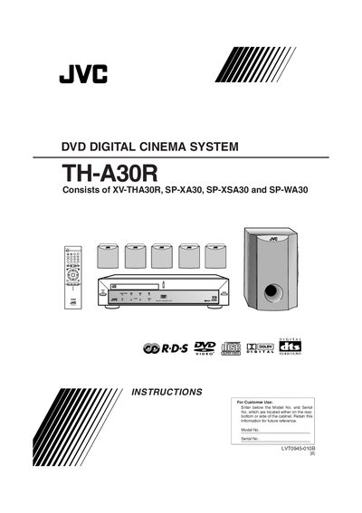 JVC TH-A30R DVD Digital Cinema System User Manual - cover page