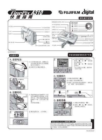 FUJIFILM FinePix A310camera QuickStart Guide - cover page