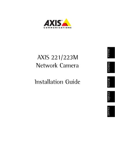 Axis 221/223M Network Camera Installation Guide - cover page