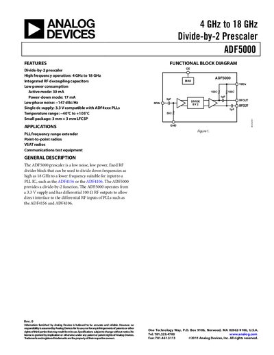 Analog Devices ADF5000 Product Handbook - cover page