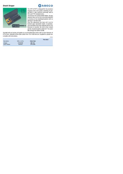 ABECO OPTI-STRIP Sheath Stripper Product Leaflet - cover page