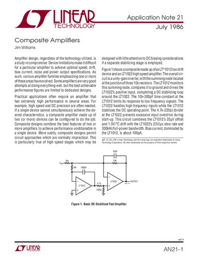 Linear Technology Application Note 21 Composite Amplifiers Handbook - cover page