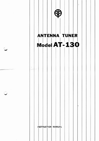 Kenwood AT-130 Antenna Tuner Instruction Manual - cover page