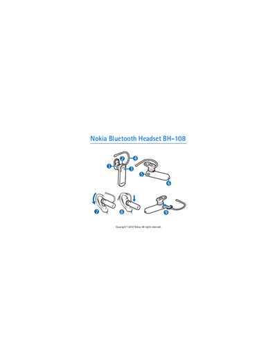 Nokia BH-108 Bluetooth Headset User Manual - cover page