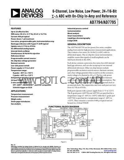 Analog Devices AD7795 Handbook - cover page