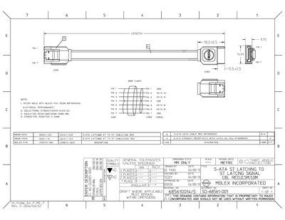 Molex 68561-0014 S-ATA Latching Cable Data Sheet - cover page