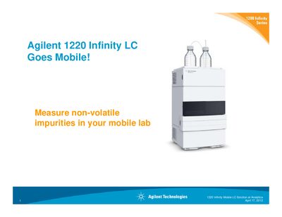 Agilent 1220 Infinity Mobile LC Solution Presentation - cover page
