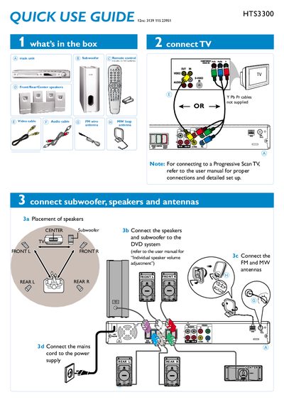Philips HTS3300 Quick Start Guide
