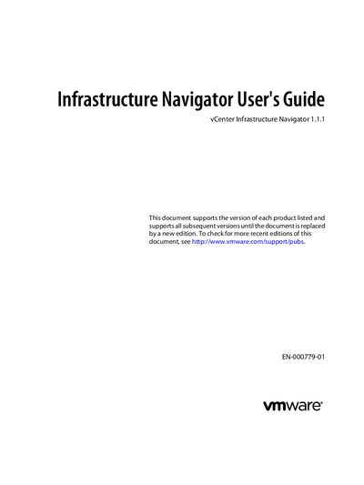 VMware vCenter Infrastructure Navigator User's Guide 1.1.1