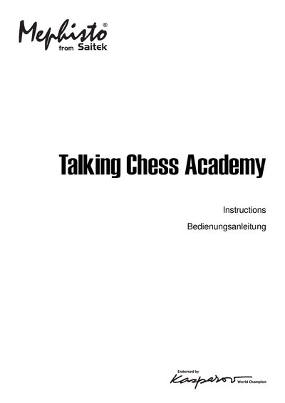 Talking Chess Academy L4827 User Manual - cover page