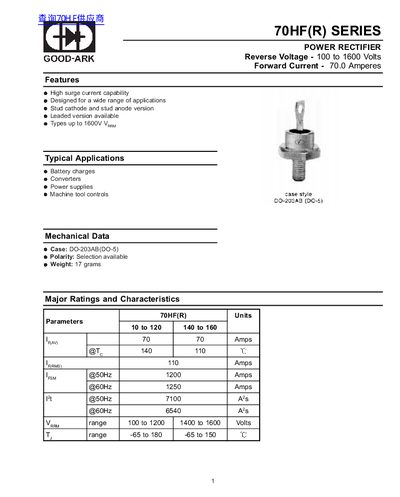 GOOD-ARK 70HF(R) Series Datasheet - cover page