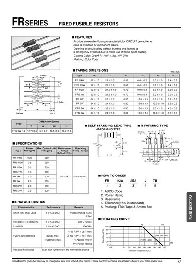 FR Fixed Fusible Resistors Product Leaflet - cover page
